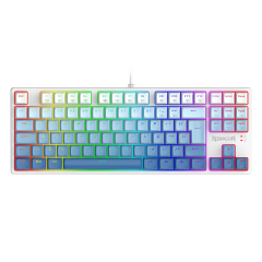TECLADO GAMER REDRAGON DAKSA BRANCO E AZUL RGB COM SWITCH MARROM MODELO K576GB-RGB (PT-BROWN)