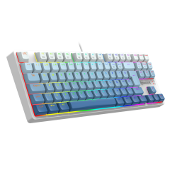 TECLADO GAMER REDRAGON DAKSA BRANCO E AZUL RGB COM SWITCH MARROM MODELO K576GB-RGB (PT-BROWN)