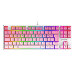 TECLADO GAMER REDRAGON DAKSA BRANCO E ROSA RGB COM SWITCH MARROM MODELO K576GP-RGB (PT-BROWN)