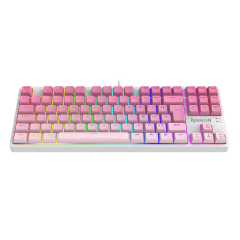 TECLADO GAMER REDRAGON DAKSA BRANCO E ROSA RGB COM SWITCH MARROM MODELO K576GP-RGB (PT-BROWN)