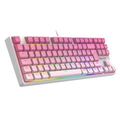 TECLADO GAMER REDRAGON DAKSA BRANCO E ROSA RGB COM SWITCH MARROM MODELO K576GP-RGB (PT-BROWN)
