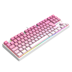 TECLADO GAMER REDRAGON DAKSA BRANCO E ROSA RGB COM SWITCH MARROM MODELO K576GP-RGB (PT-BROWN)
