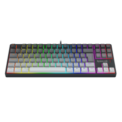 TECLADO GAMER REDRAGON DAKSA PRETO E CINZA RGB COM SWITCH MARROM MODELO K576GG-RGB (PT-BROWN)