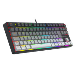 TECLADO GAMER REDRAGON DAKSA PRETO E CINZA RGB COM SWITCH MARROM MODELO K576GG-RGB (PT-BROWN)