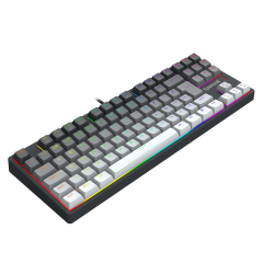TECLADO GAMER REDRAGON DAKSA PRETO E CINZA RGB COM SWITCH MARROM MODELO K576GG-RGB (PT-BROWN)
