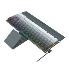 TECLADO MECANICO GAMER  SHACO PRO PRETO E CINZA RGB COM SWITCH MARROM S/F - K641G-GW-RGB (PT-BROWN)