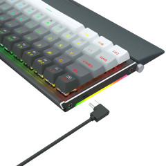 TECLADO MECANICO GAMER  SHACO PRO PRETO E CINZA RGB COM SWITCH MARROM S/F - K641G-GW-RGB (PT-BROWN)