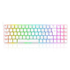 TECLADO MECANICO GAMER ASHE RGB BRANCO SWITCH MARROM MODELO K626-KB-W