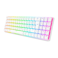 TECLADO MECANICO GAMER ASHE RGB BRANCO SWITCH AZUL MODELO K626-KB-W