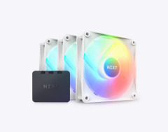 KIT FAN GAMER NZXT F120RGB CORE COM 3 FANS BRANCO