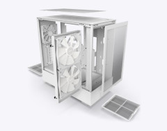 GABINETE GAMER SEM FONTE NZXT H5 FLOW RGB BRANCO COM FAN
