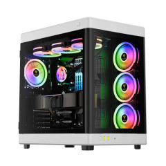 GABINETE GAMER GAMDIAS NESO P1 BW PRETO COM BRANCO
