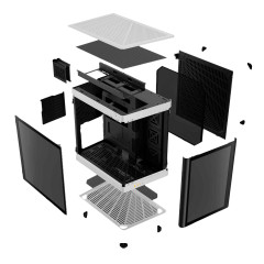 GABINETE GAMER GAMDIAS NESO P1 BW PRETO COM BRANCO