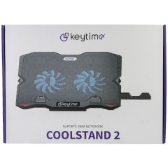 SUPORTE PARA NOTEBOOK COOLSTAND 2 MARCA KEYTIME PRETO COM 2 FAN KYT00020