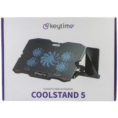 SUPORTE PARA NOTEBOOK COOLSTAND 5 MARCA KEYTIME PRETO COM 5 FANS KYT00021