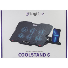 SUPORTE PARA NOTEBOOK COOLSTAND 6 MARCA KEYTIME PRETO COM 6 FAN KYT00022