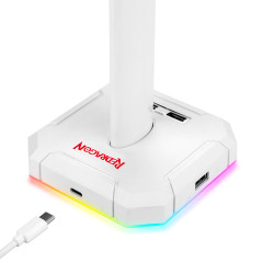 SUPORTE PARA HEADSET SCEPTER RGB PRO BRANCO.